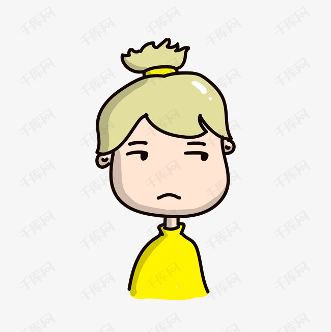 手绘瞪眼表情插画