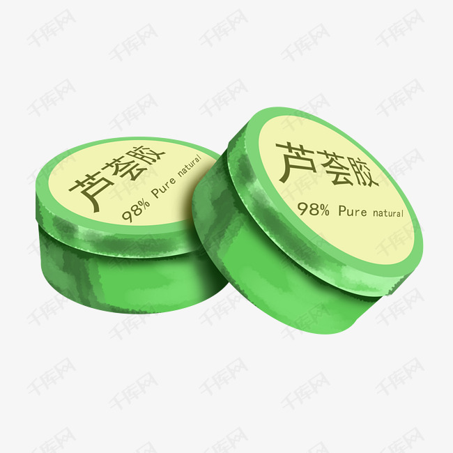 绿色的芦荟胶手绘插画