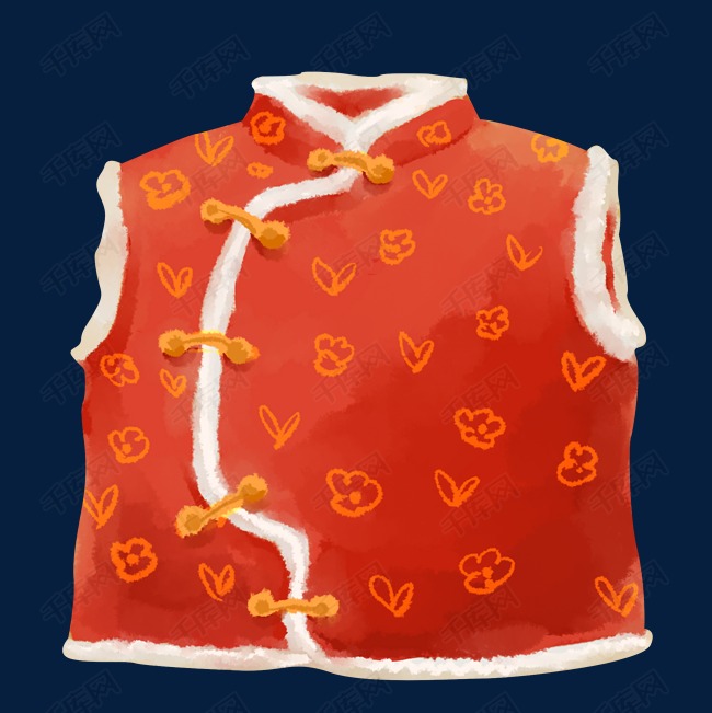 手绘新年衣服插画