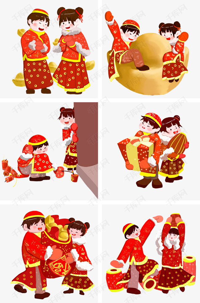 新年2019年唐装孩子新年快乐
