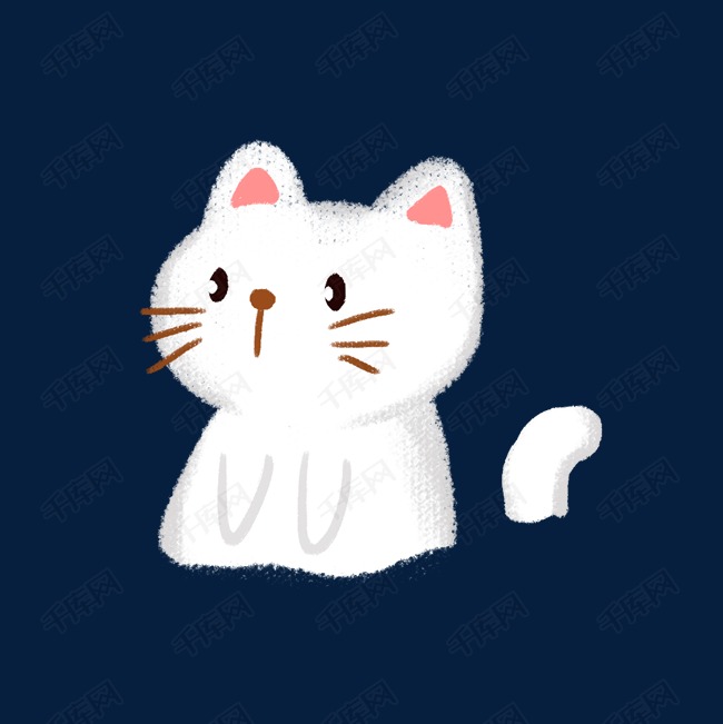 猫咪logo  猫咪卡通表情  可爱的手臂  一只白色的可爱小