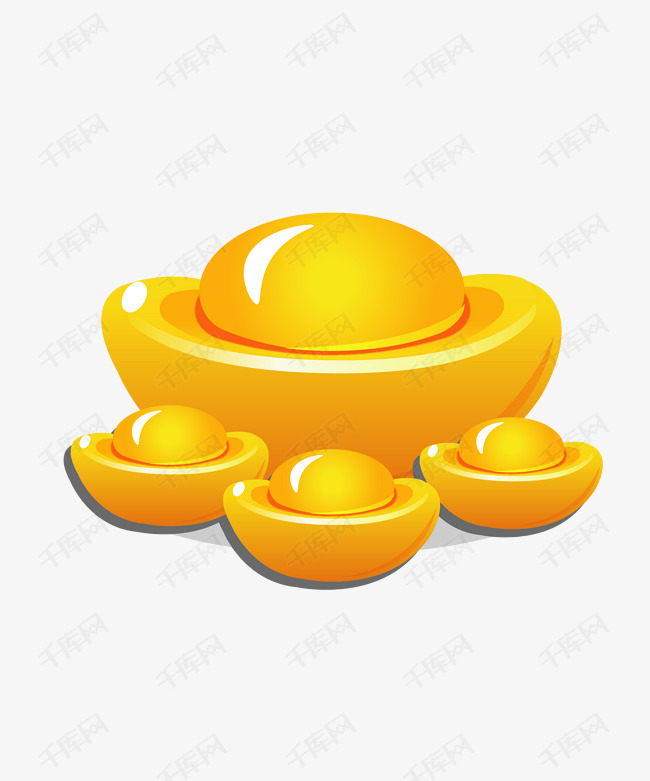 节日卡通金元宝金锭