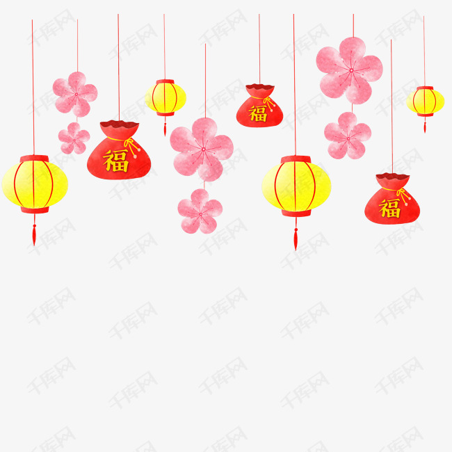 新年福袋挂饰插画
