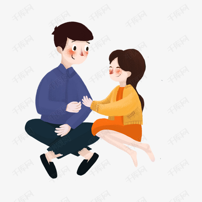 坐着的微笑的夫妻免抠图素材图片免费下载-千库网