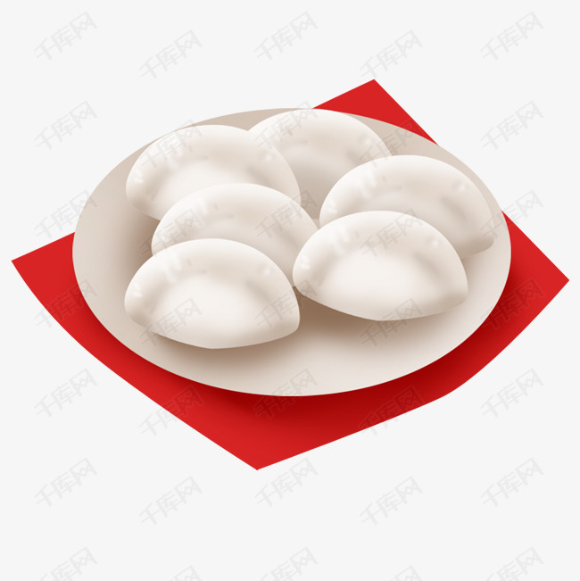 农历新年传统美食一盘饺子