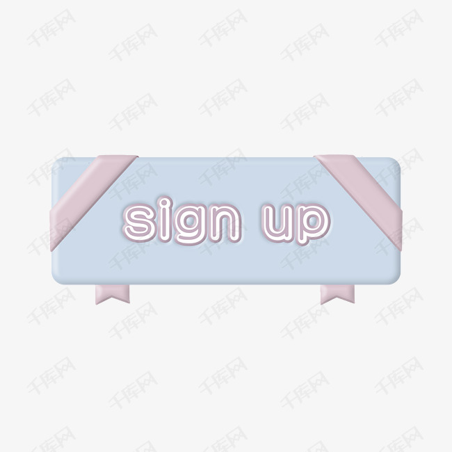 手绘蓝色signup按钮