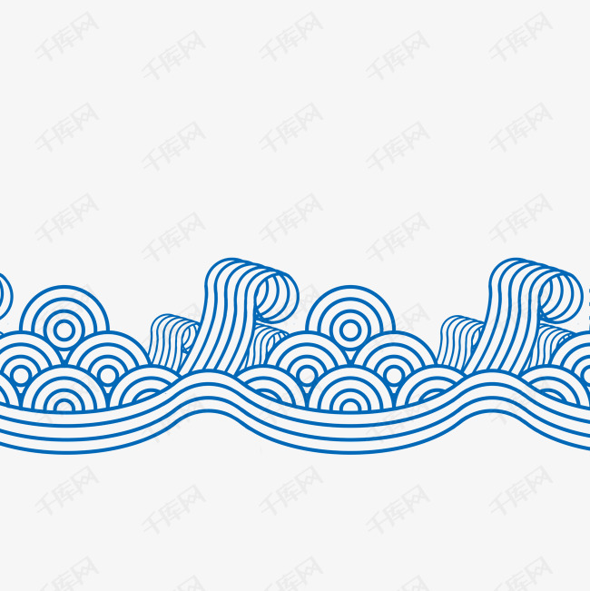 线条波浪海浪设计艺术线条