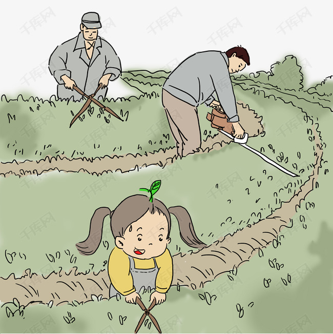 勤劳的农民可爱年轻美丽女生节气歌