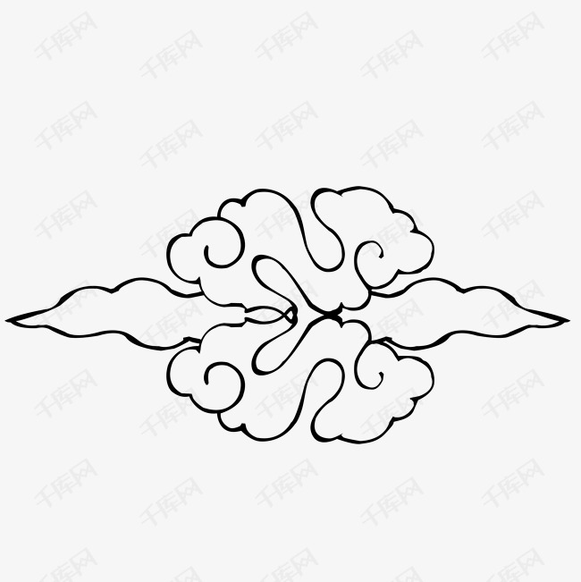 中国风简约祥云云纹矢量装饰  中国风简约祥云云纹矢量装饰的素材免抠