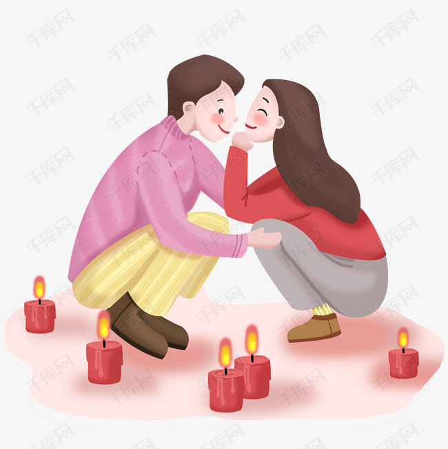 情人节浪漫的场景手绘图
