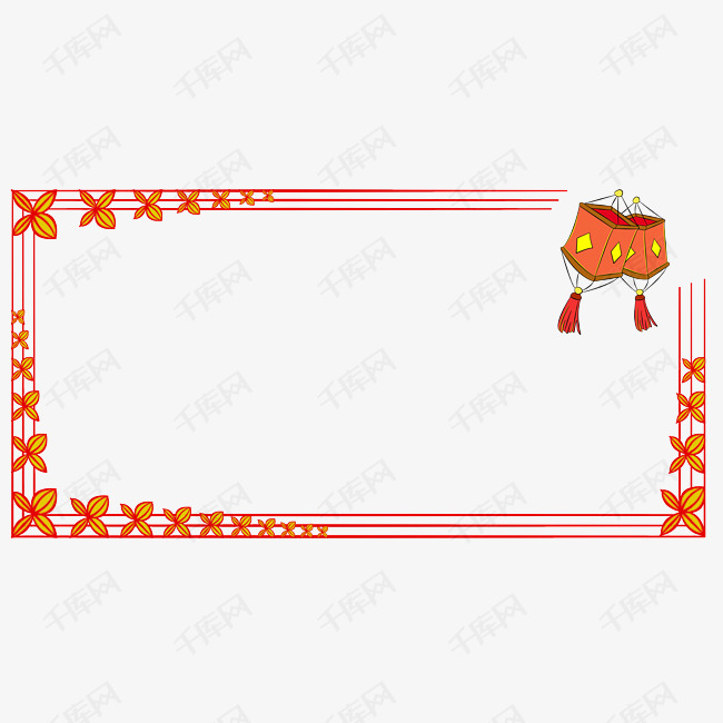 元宵节灯笼手绘边框素材图片免费下载_高清psd_千库网