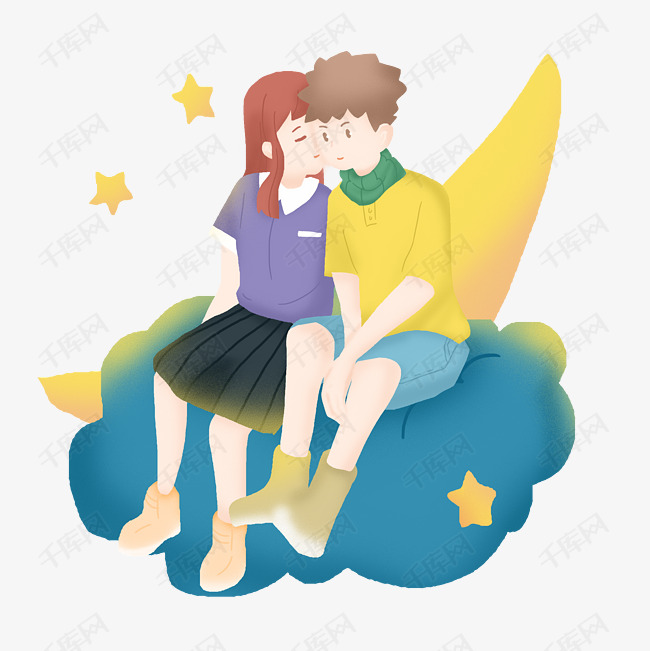 情人节宣传海报  情侣卡通人物  情人