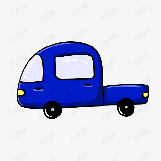 蓝色的卡通小货车