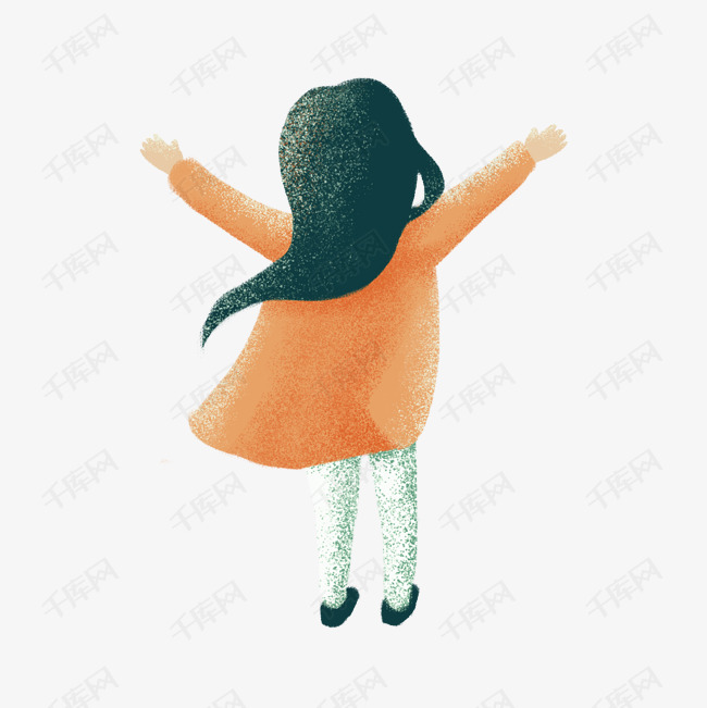 在风中飘逸在的小女孩