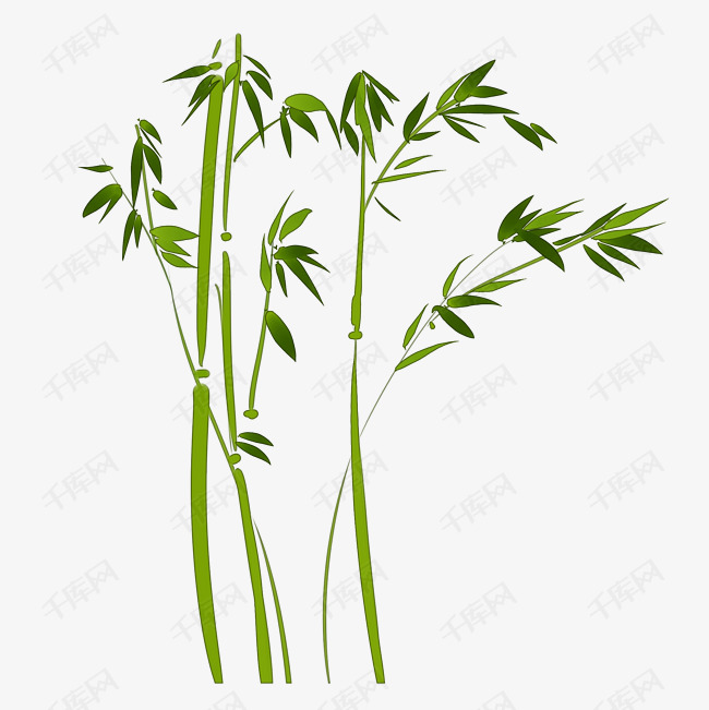 手绘竹子插画装饰素材图片免费下载_高清psd_千库网