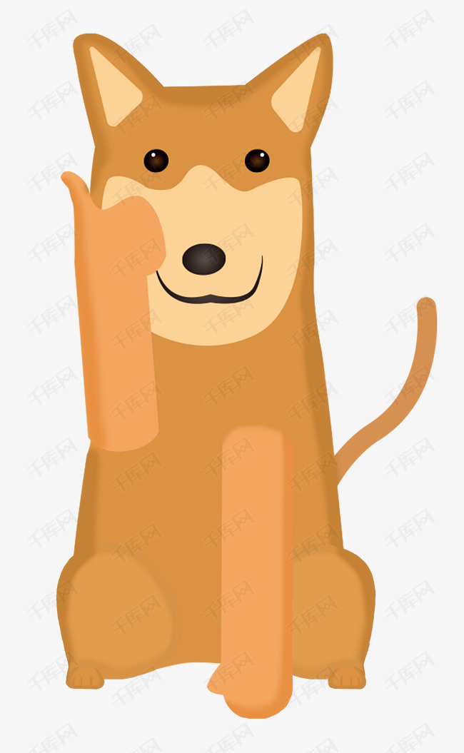 点赞动物中华田园犬插画