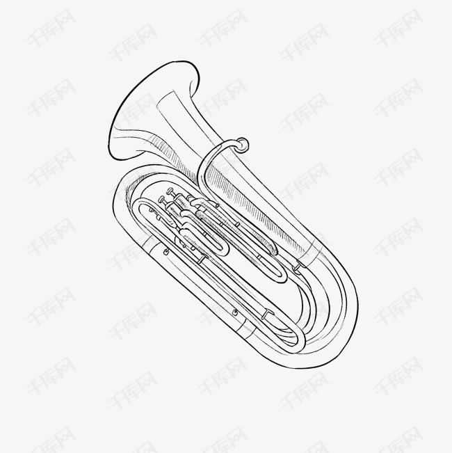 手绘线描中号插画