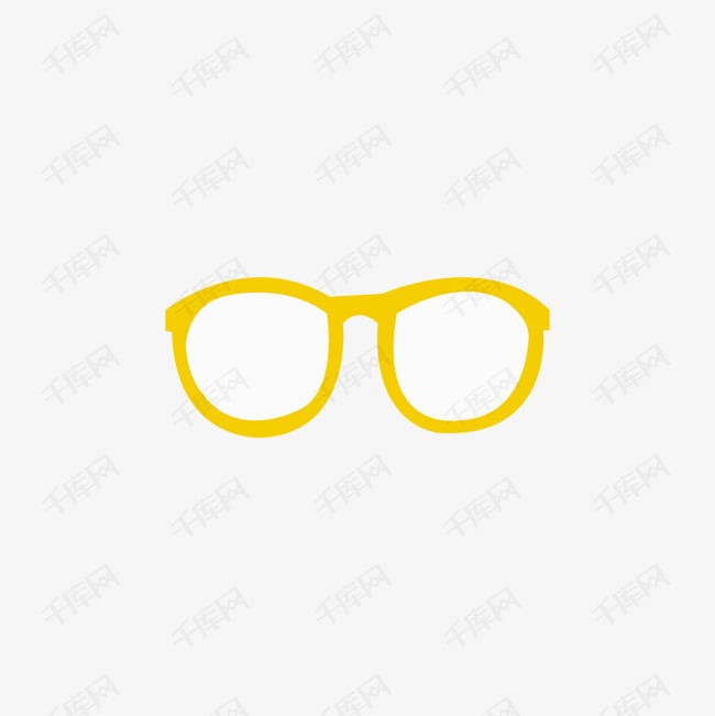 黄色个性创意眼镜装饰图案