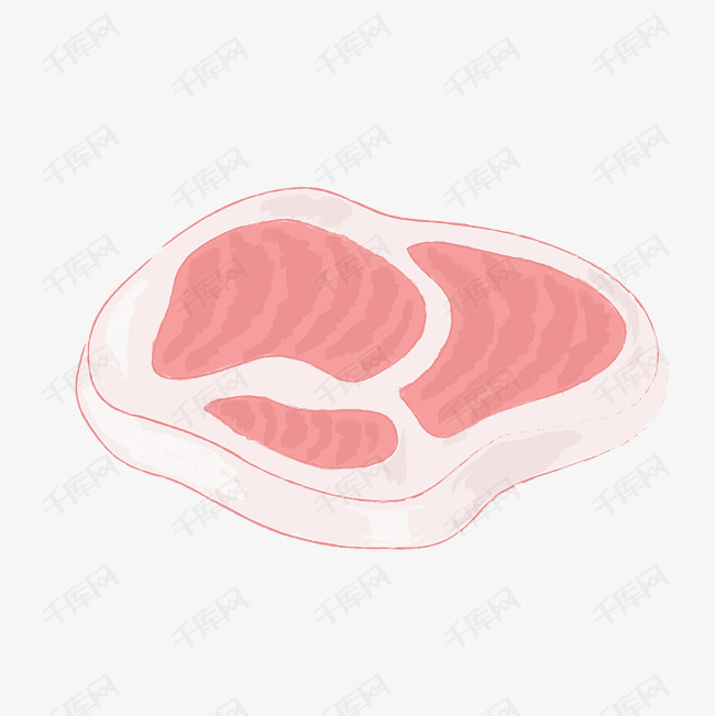 手绘清新可爱猪肉图案