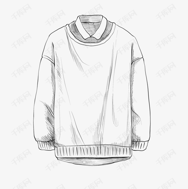 服装上衣线描插画的素材免抠线描纹路衣服插画服装上衣线描线条衣服