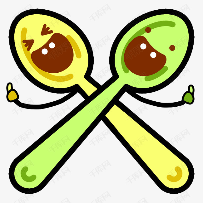 手绘卡通勺子插画素材图片免费下载_高清psd_千库网