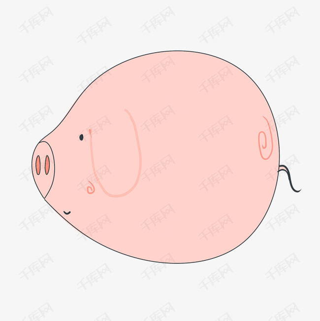 可爱手绘卡通小猪照片框标签