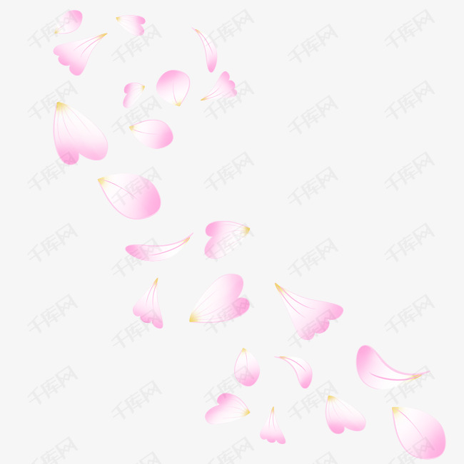 手绘落花花瓣插画