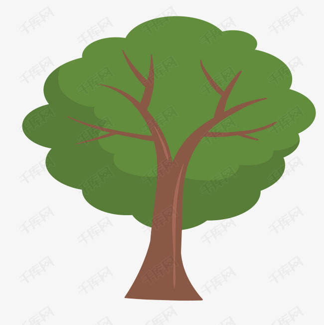 一根绿色的大树免抠图素材图片免费下载_高清psd_千库