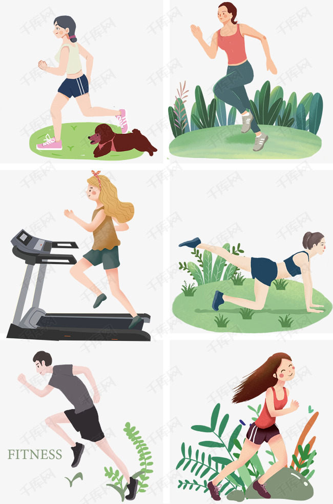 运动健身手绘插画