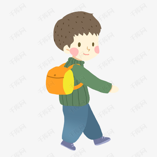 小学生卡通人物  小学生背景图  上学简笔画