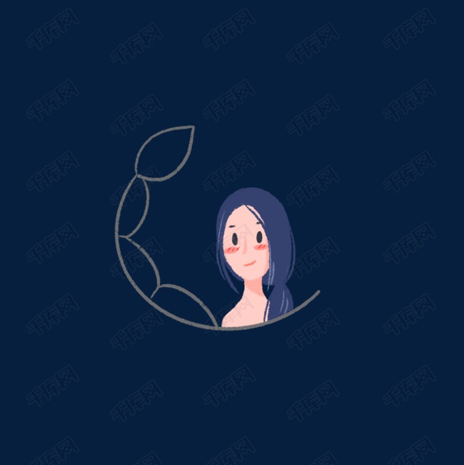 手绘可爱天蝎座女孩
