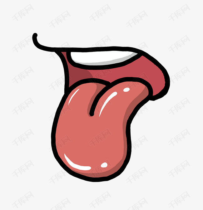 器官红色舌头的素材免抠红色的舌头牙齿伸出舌头吐舌头五官创意卡通