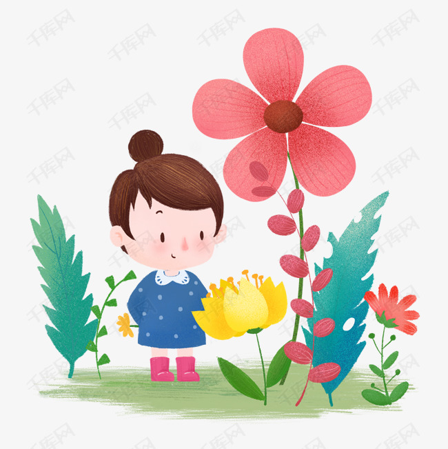 惊蛰手绘植物卡通q萌人物