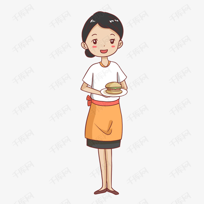 卡通美女服务员下载