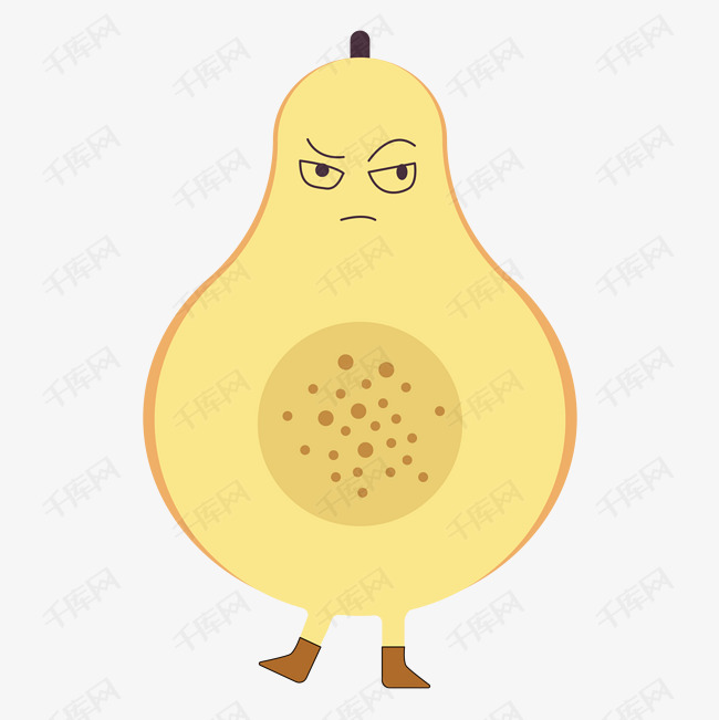 手绘鸭梨表情包免抠图