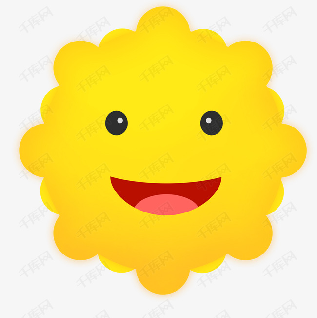 哈哈笑的黄色太阳表情包免扣图