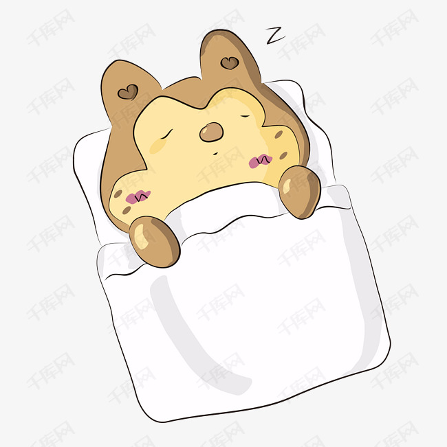 睡觉的小狗手绘插画