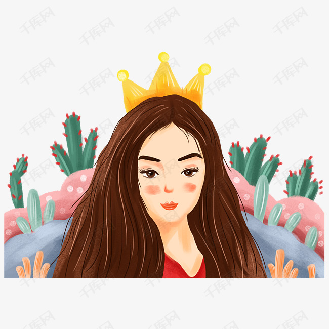 手绘三八妇女节小清新插画