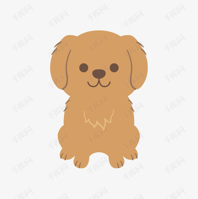 泰迪狗宠物卡通手绘矢量图