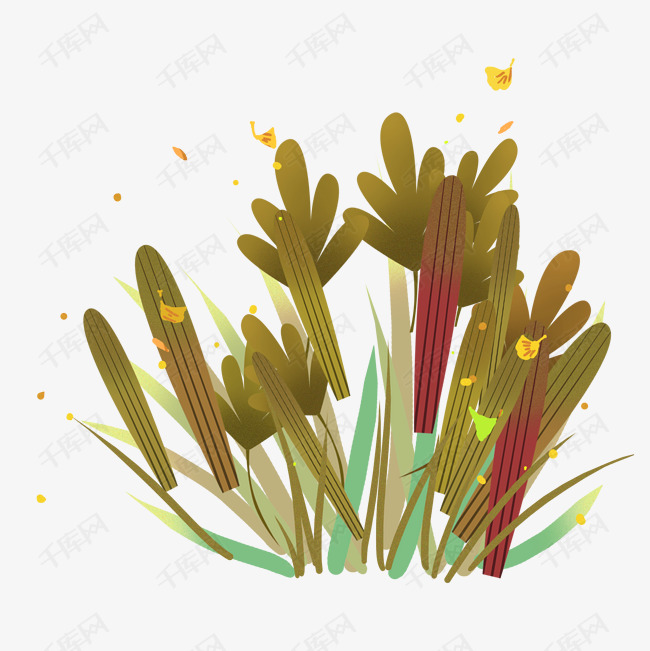 卡通植物草木免扣图
