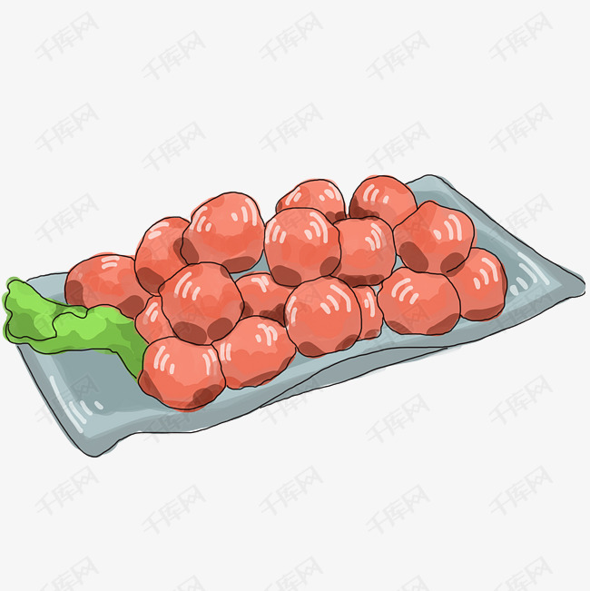 插画手绘肉丸子图