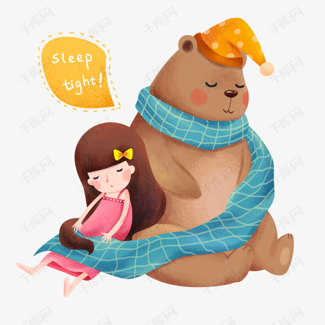睡眠日睡觉的小女孩