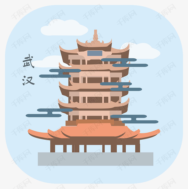 城市地标武汉黄鹤楼中国png