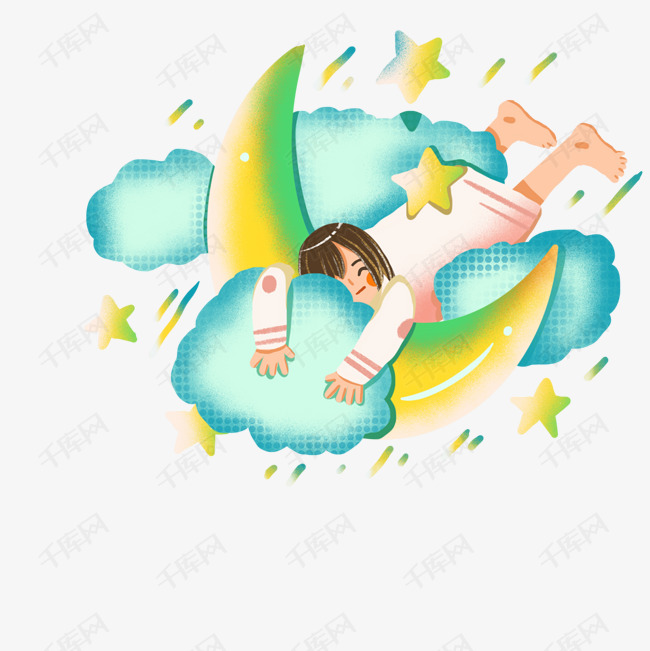 趴着睡觉的小女孩