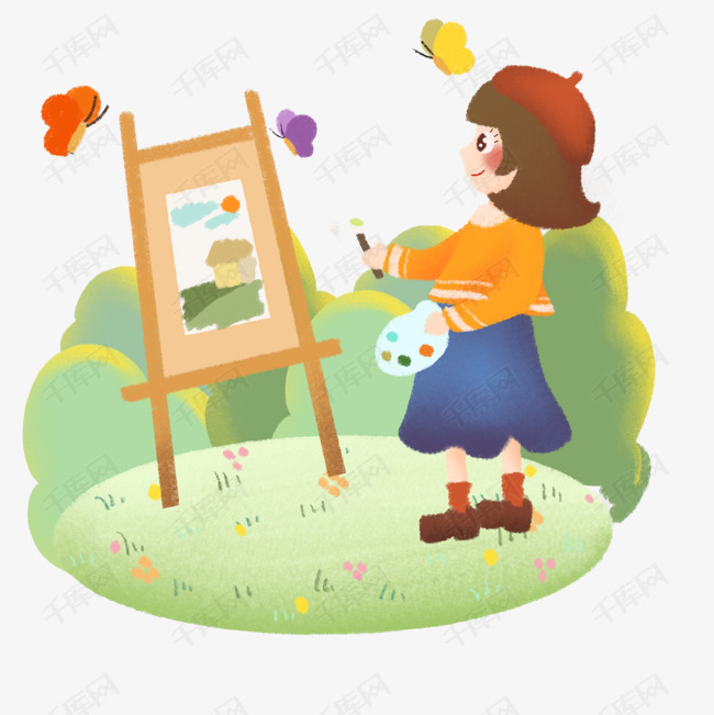 春分画画的小女孩