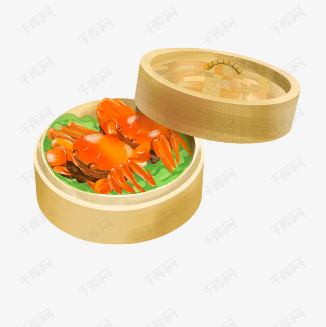 卡通清蒸螃蟹免抠图
