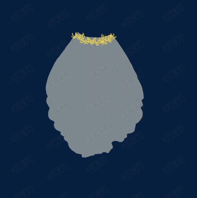 金饰卡通平面头纱png
