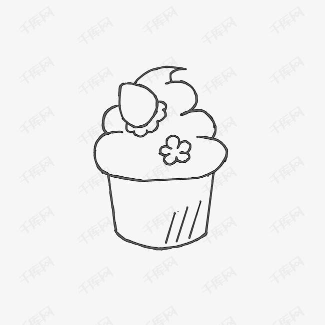 蛋糕通用词简笔画纸杯蛋糕