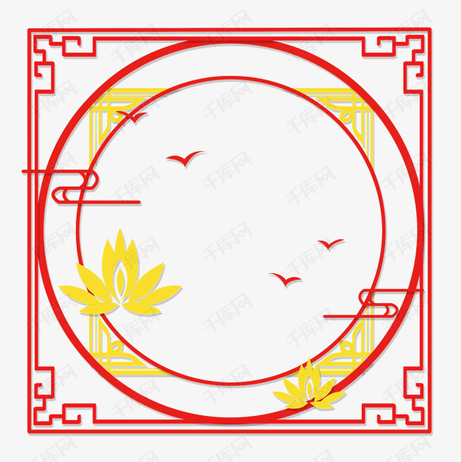 中国风古典风格扁平风格边框素材矢量图