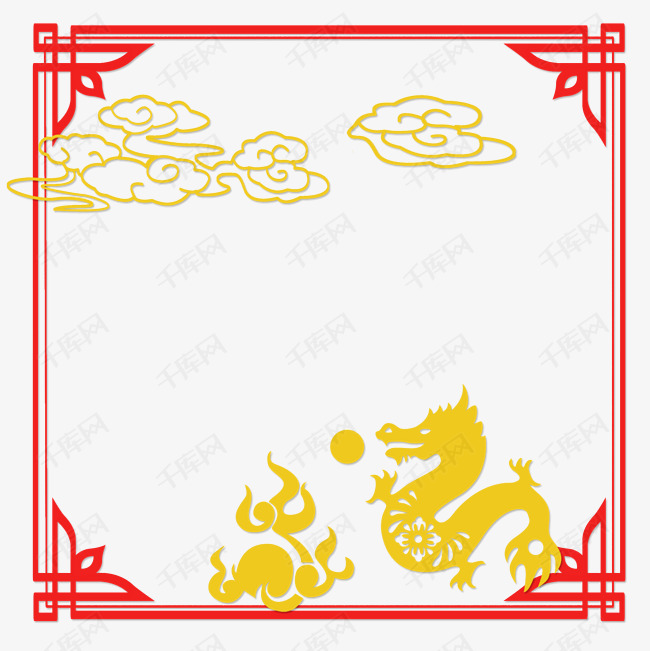 中国风古典风格扁平风格边框素材矢量图十二生肖